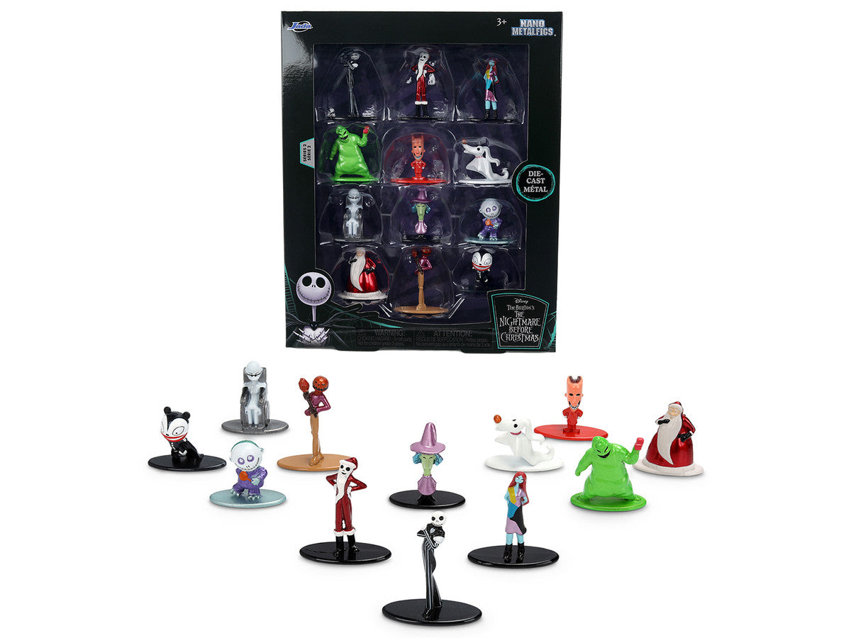 Set of 12 Diecast Figures "The Nightmare Before Christmas" (1993) Movie "Nano Metalfigs" Series Diecast Models by Jada-0