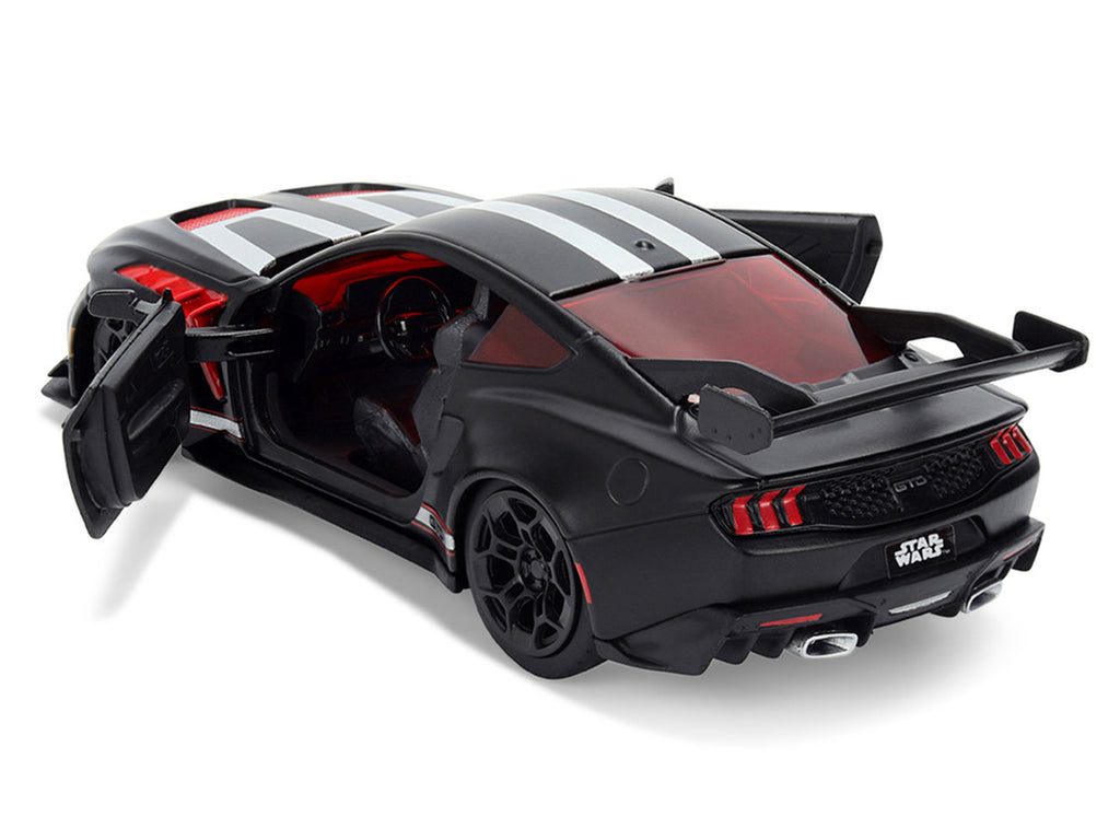 2025 Ford Mustang GTD "Darth Vader" Matt Black with Silver Stripes and Graphics "Star Wars" "Hollywood Rides" Series 1/32 Diecast Car Model by Jada-3