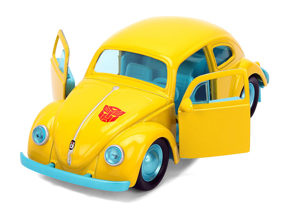 Volkswagen Beetle "Bumblebee" Yellow with Blue Interior "Transformers - Energon Surge" "Hollywood Rides" Series 1/32 Diecast Car Model by Jada-1