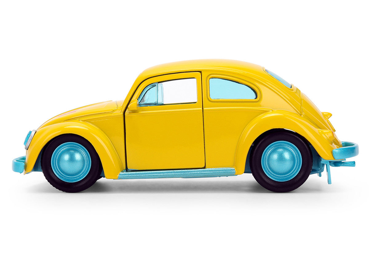 Volkswagen Beetle "Bumblebee" Yellow with Blue Interior "Transformers - Energon Surge" "Hollywood Rides" Series 1/32 Diecast Car Model by Jada-2