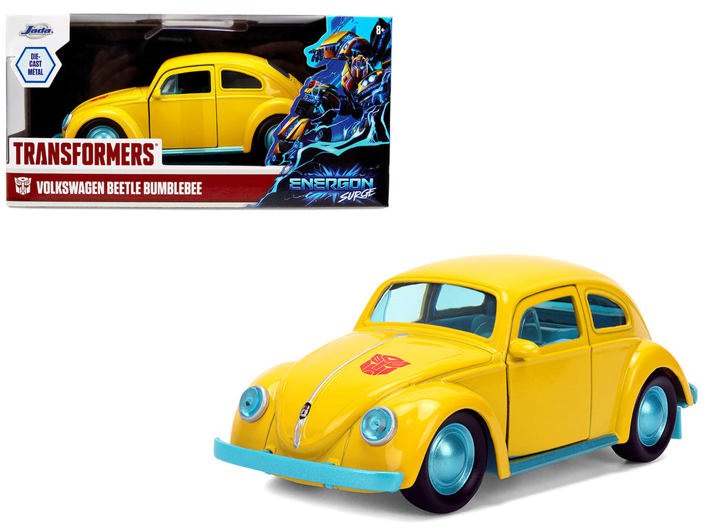 Volkswagen Beetle "Bumblebee" Yellow with Blue Interior "Transformers - Energon Surge" "Hollywood Rides" Series 1/32 Diecast Car Model by Jada-0