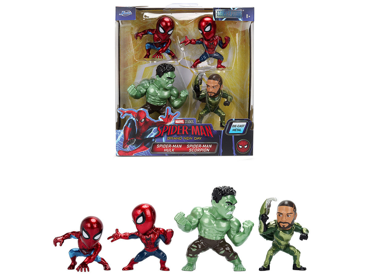 Set of 4 Diecast Figures "Spider-Man: Brand New Day" (2026) Movie "Metalfigs" Series Diecast models by Jada-4