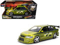 Brian's Mitsubishi Lancer Evolution VII Green Color Brush Finish "2 Fast 2 Furious" (2003) Movie "25 Years of Fast & Furious" Series1/24 Diecast Model Car by Jada-0