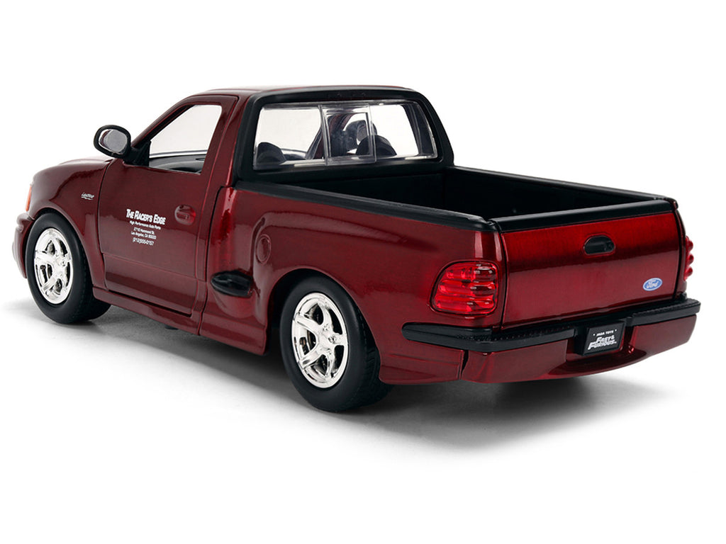 Ford F-150 SVT Lightning Pickup Truck Red Color Brush Finish "The Fast and the Furious" (2001) Movie "25 Years of Fast & Furious" Series 1/24 Diecast Model Car by Jada-4