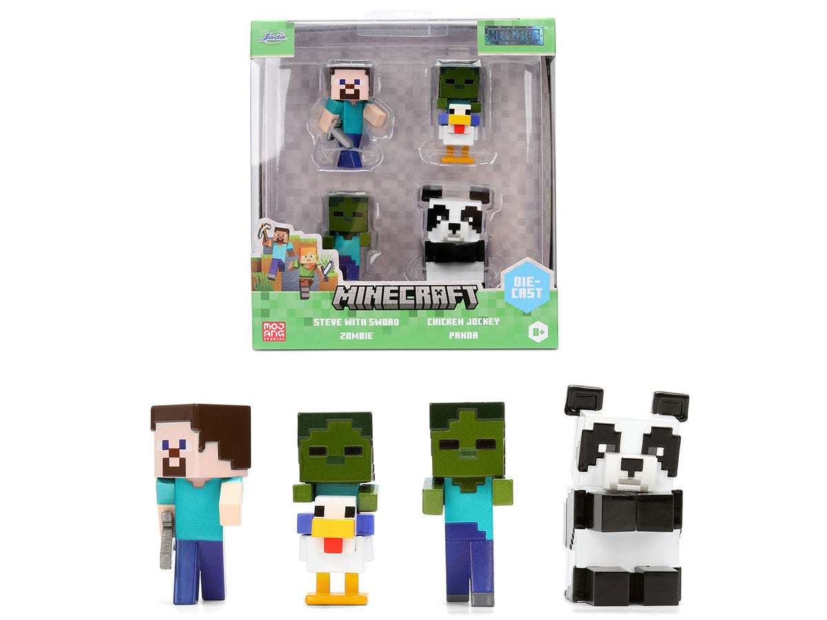 Set of 4 Diecast Figures "Minecraft" Video Game Wave 7 "Metalfigs" Series Diecast Models by Jada-0