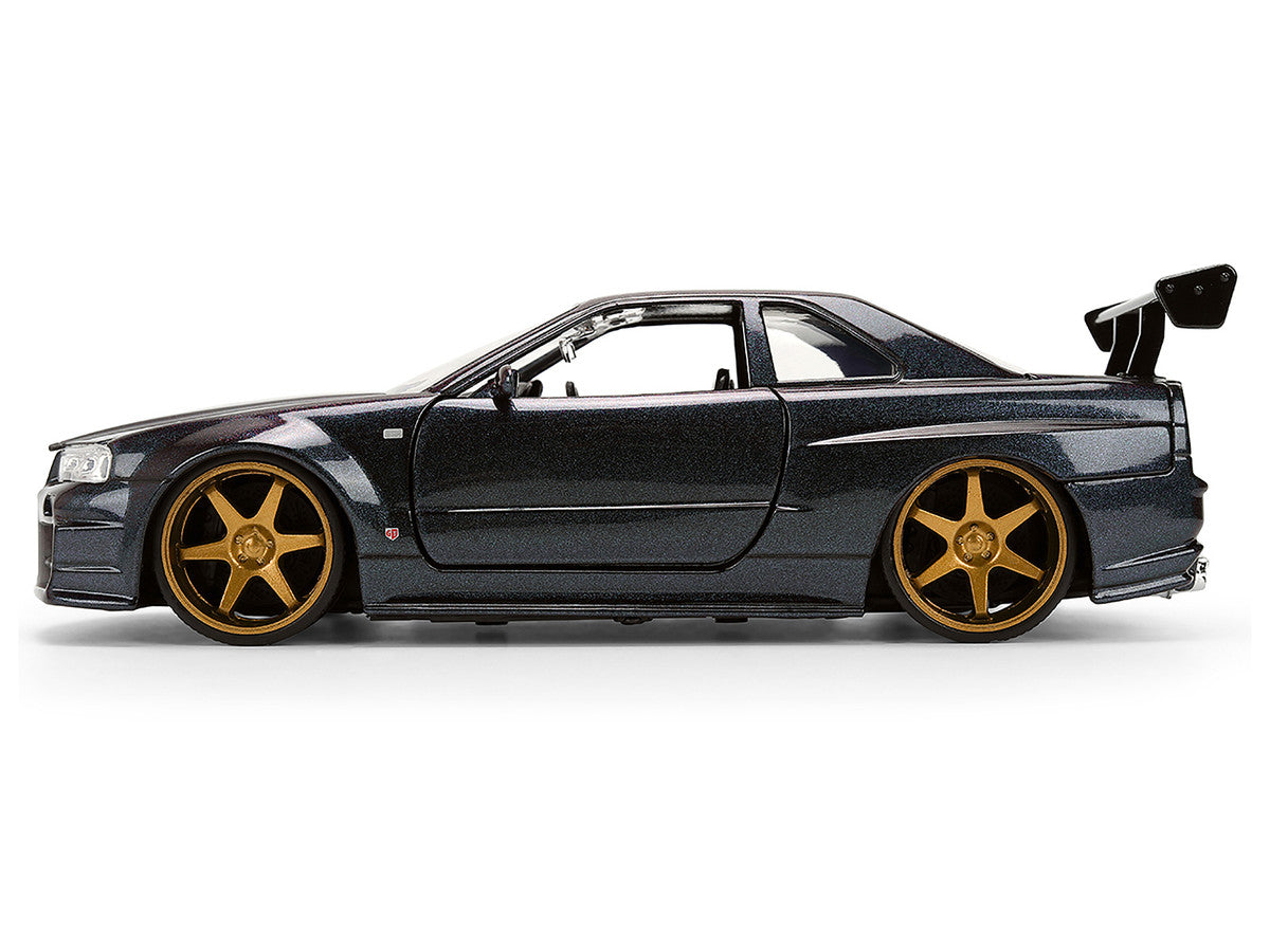 1999 Nissan Skyline GT-R (R34) RHD (Right Hand Drive) Magic Purple Metallic "JDM Tuners" Series 1/24 Diecast Car Model by Jada-2