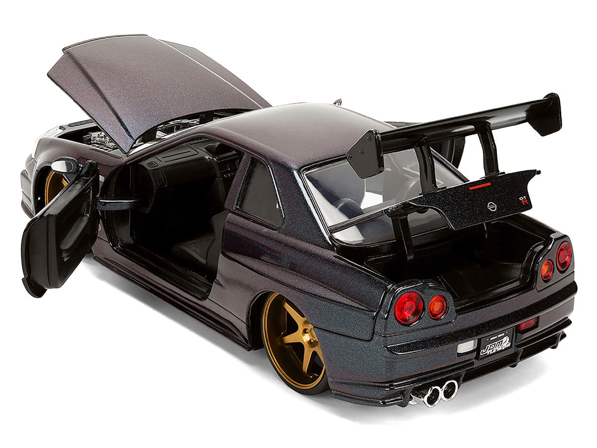1999 Nissan Skyline GT-R (R34) RHD (Right Hand Drive) Magic Purple Metallic "JDM Tuners" Series 1/24 Diecast Car Model by Jada-3