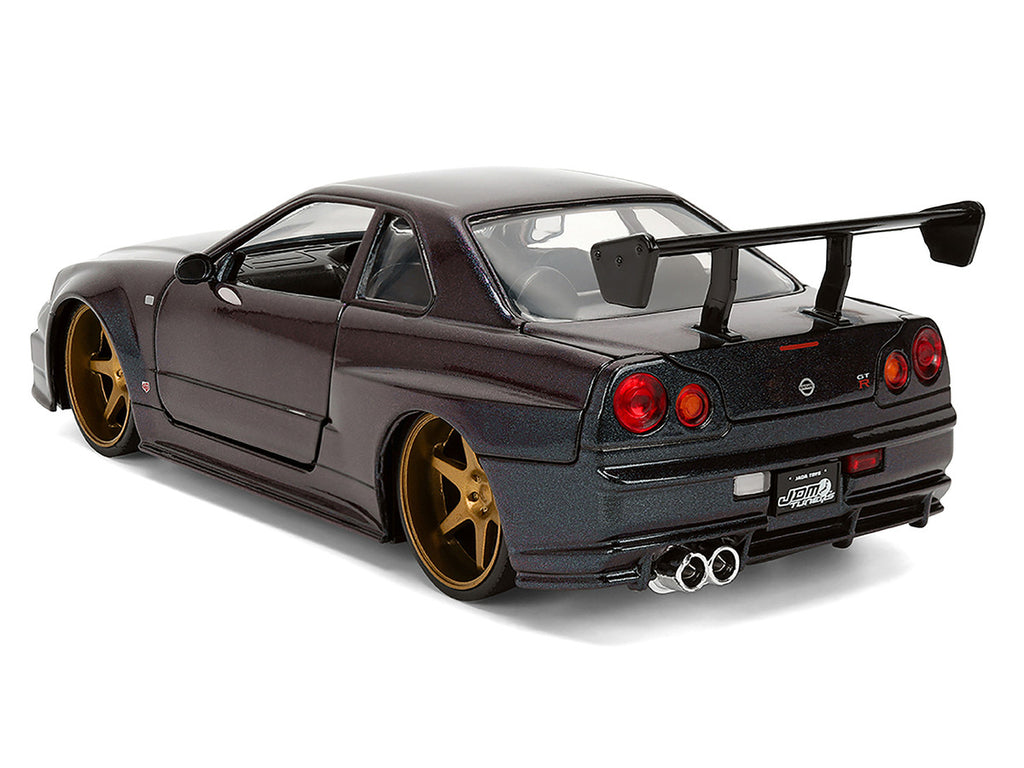 1999 Nissan Skyline GT-R (R34) RHD (Right Hand Drive) Magic Purple Metallic "JDM Tuners" Series 1/24 Diecast Car Model by Jada-4