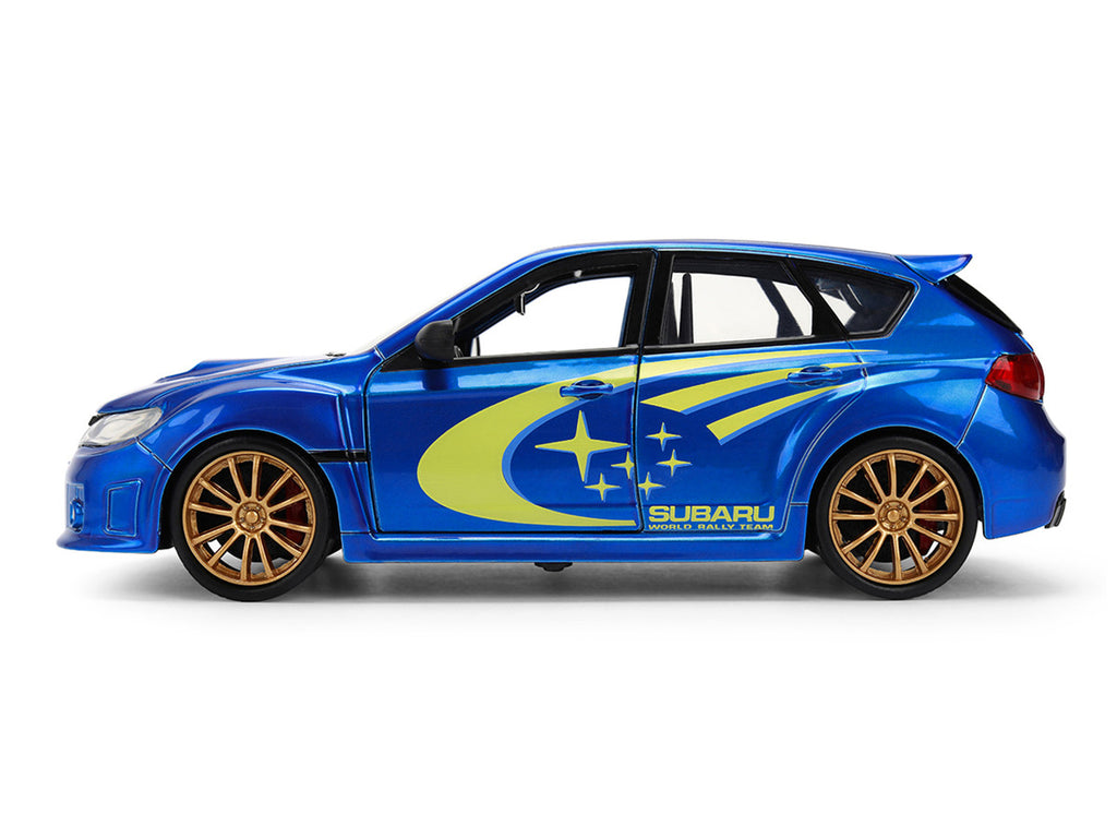 2012 Subaru Impreza WRX STI Blue Metallic with Yellow Graphics "JDM Tuners" Series 1/24 Diecast Car Model by Jada-2