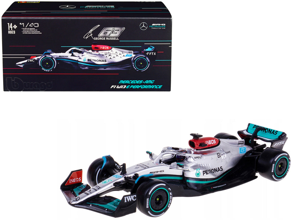 Mercedes-AMG F1 W13 George Russell 1/43 Diecast Model Car Display Case-0