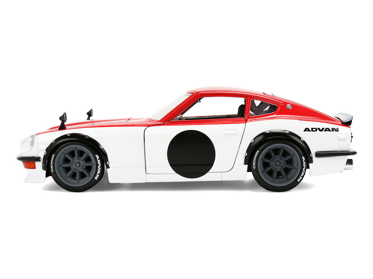 1972 Datsun 240Z Red and White "JDM Tuners" Series 1/24 Diecast Car Model by Jada-2