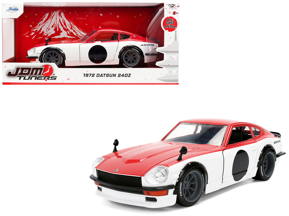 1972 Datsun 240Z Red and White "JDM Tuners" Series 1/24 Diecast Car Model by Jada-0