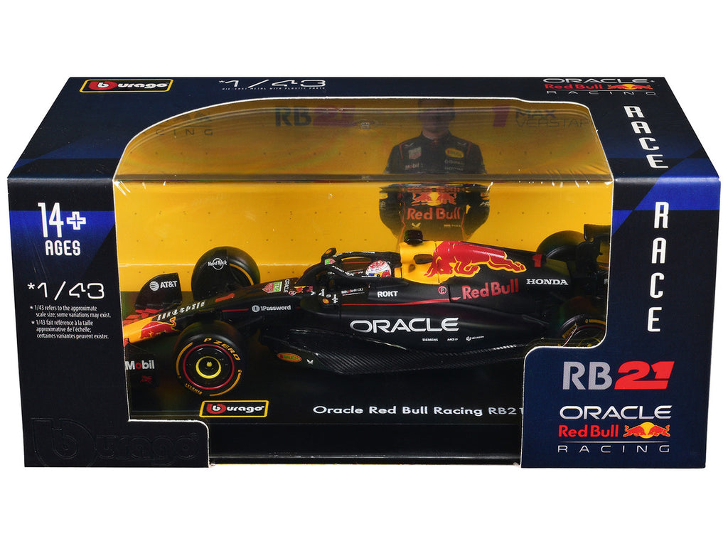 Red Bull Racing RB21 Max Verstappen 1/43 Diecast Model Car with Display Case-1