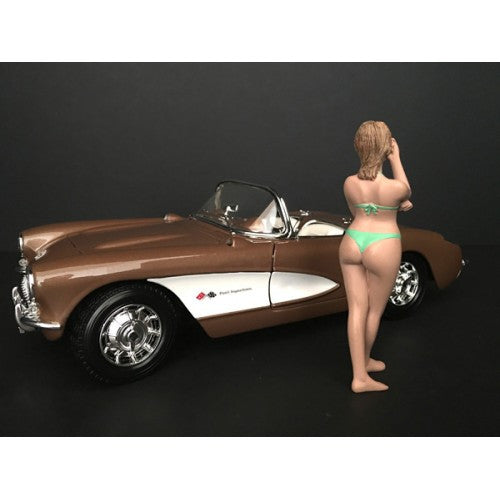 August Bikini Calendar Girl Figurine for 1/24 Scale Models by American Diorama-2