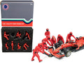Formula One F1 Pit Crew 7 Figurine Set Team Red for 1/43 Scale Models by American Diorama-0