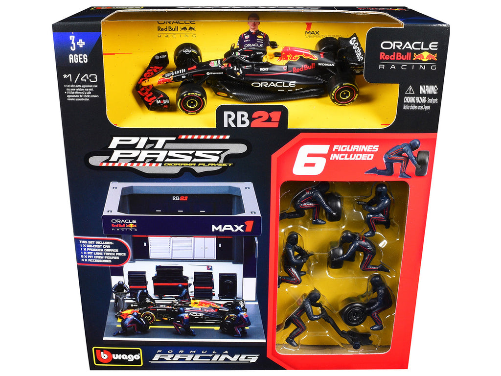 Red Bull Racing RB21 Max Verstappen 1/43 Diecast Pit Pass Diorama Set-1