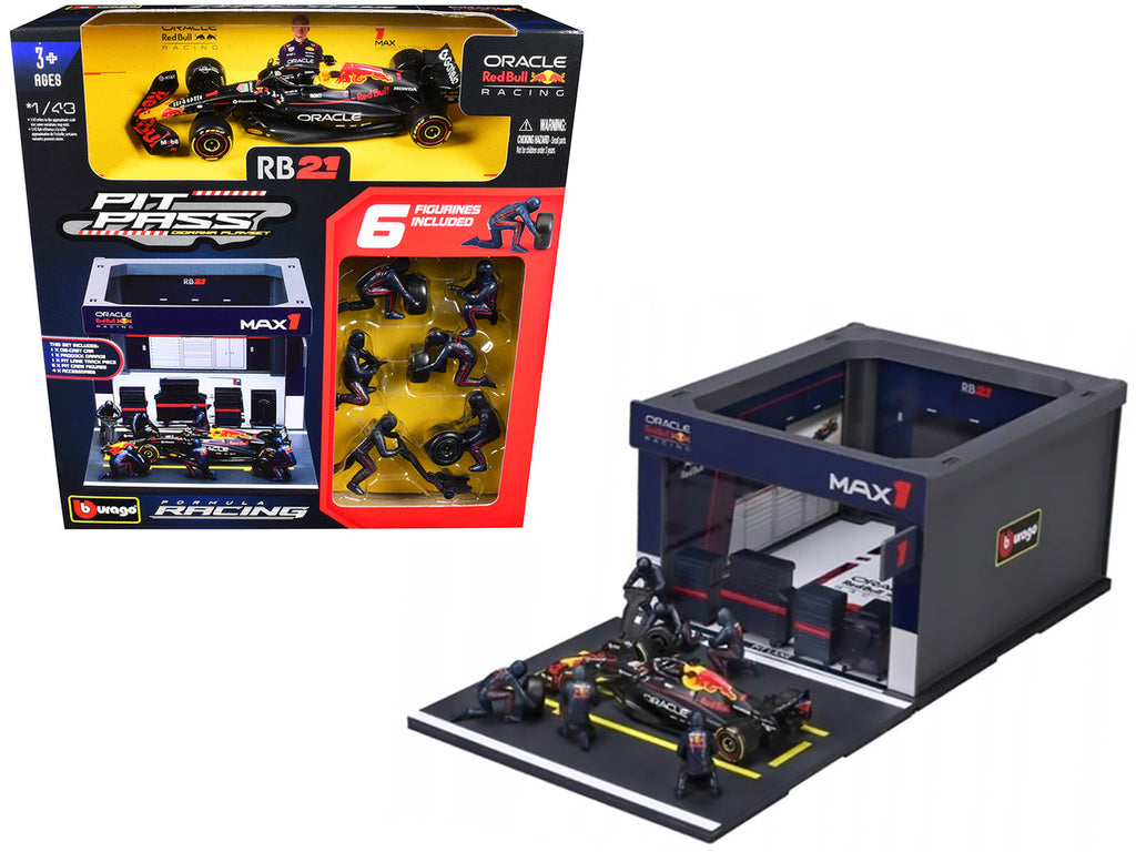 Red Bull Racing RB21 Max Verstappen 1/43 Diecast Pit Pass Diorama Set-2