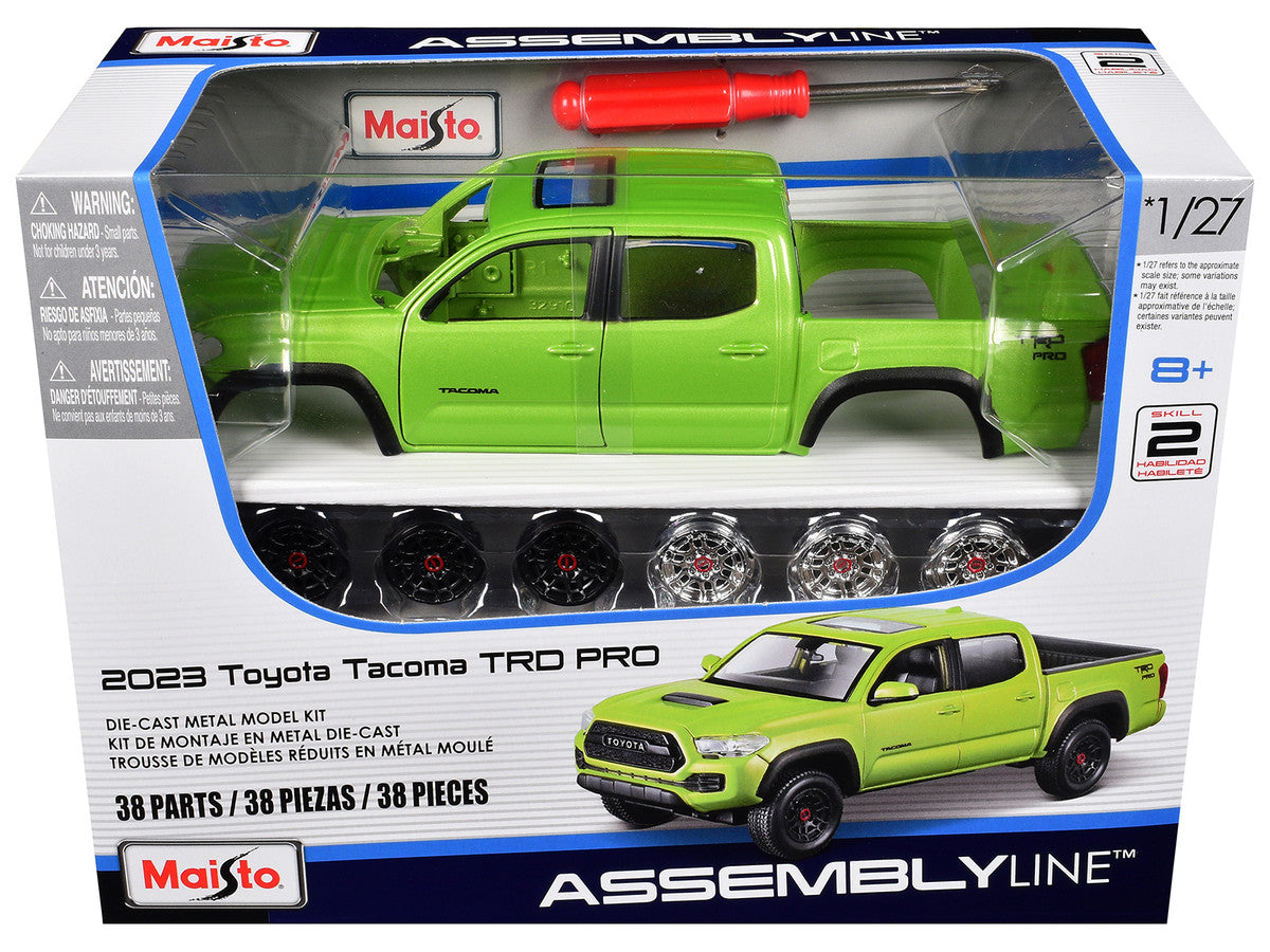 Skill 2 Model Kit 2023 Toyota Tacoma TRD PRO Pickup Truck Light Green Metallic "Assembly Line" Series 1/27 Scale Model by Maisto-0