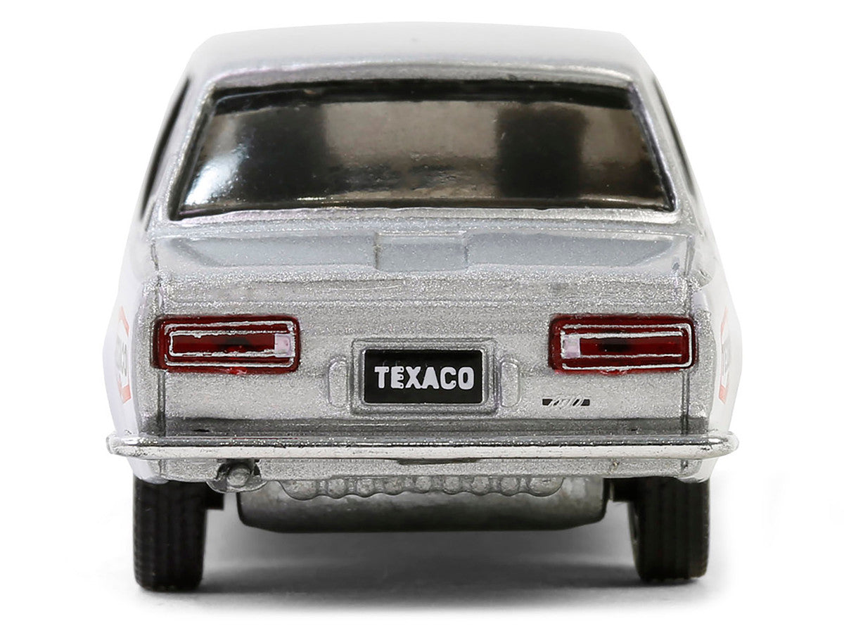 1970 Nissan Datsun 510 #28 "Texaco" Silver Metallic and White with Red Stripes "Texaco Special Edition" Series 1 1/64 Diecast Model Car by Greenlight-3