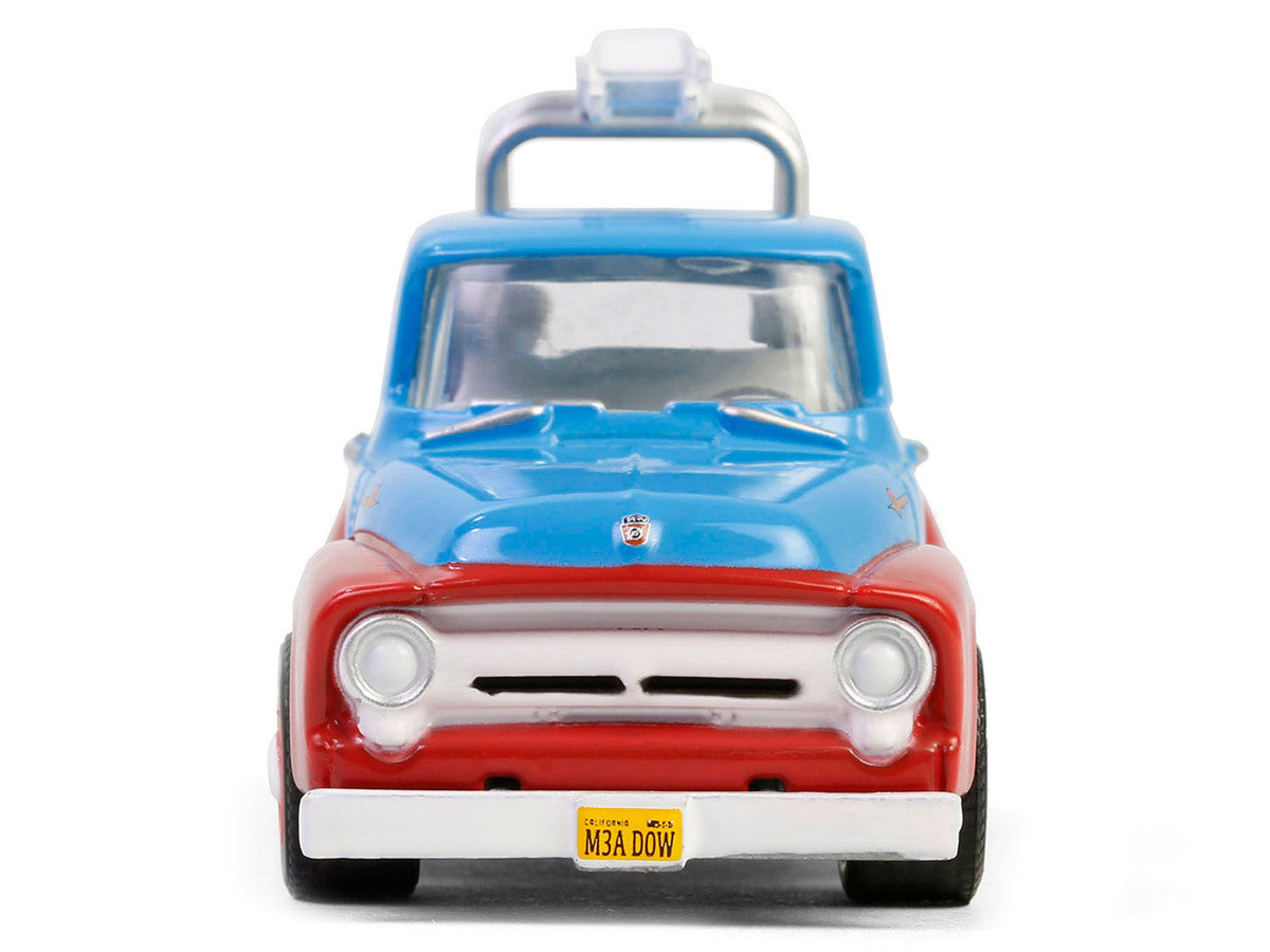 1956 Ford F-100 Pickup Truck with Tool Boxes and Ladders "Chevron" Blue and Red "Chevron Special Edition" Series 1 1/64 Diecast Model Car by Greenlight-0