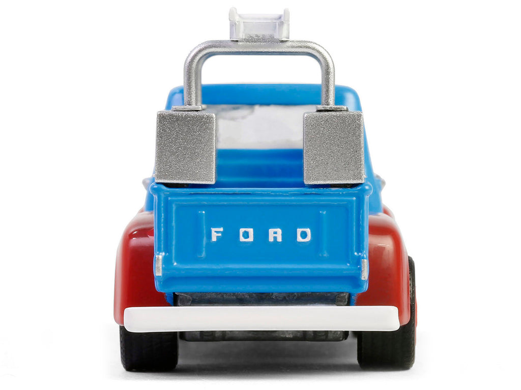 1956 Ford F-100 Pickup Truck with Tool Boxes and Ladders "Chevron" Blue and Red "Chevron Special Edition" Series 1 1/64 Diecast Model Car by Greenlight-1