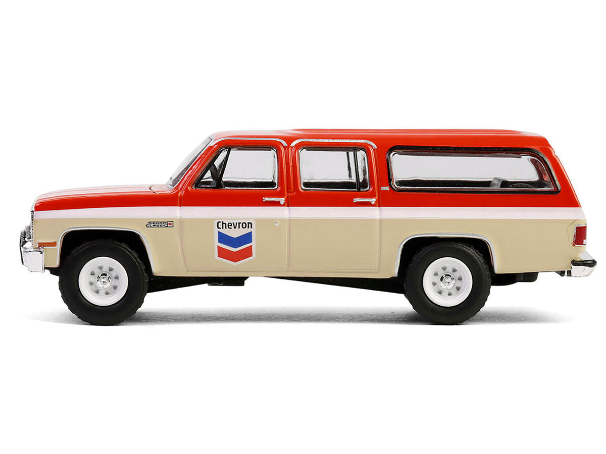 1988 GMC Suburban Sierra Classic C10 "Chevron" Orange and Beige with White Stripes "Chevron Special Edition" Series 1 1/64 Diecast Model Car by Greenlight-1