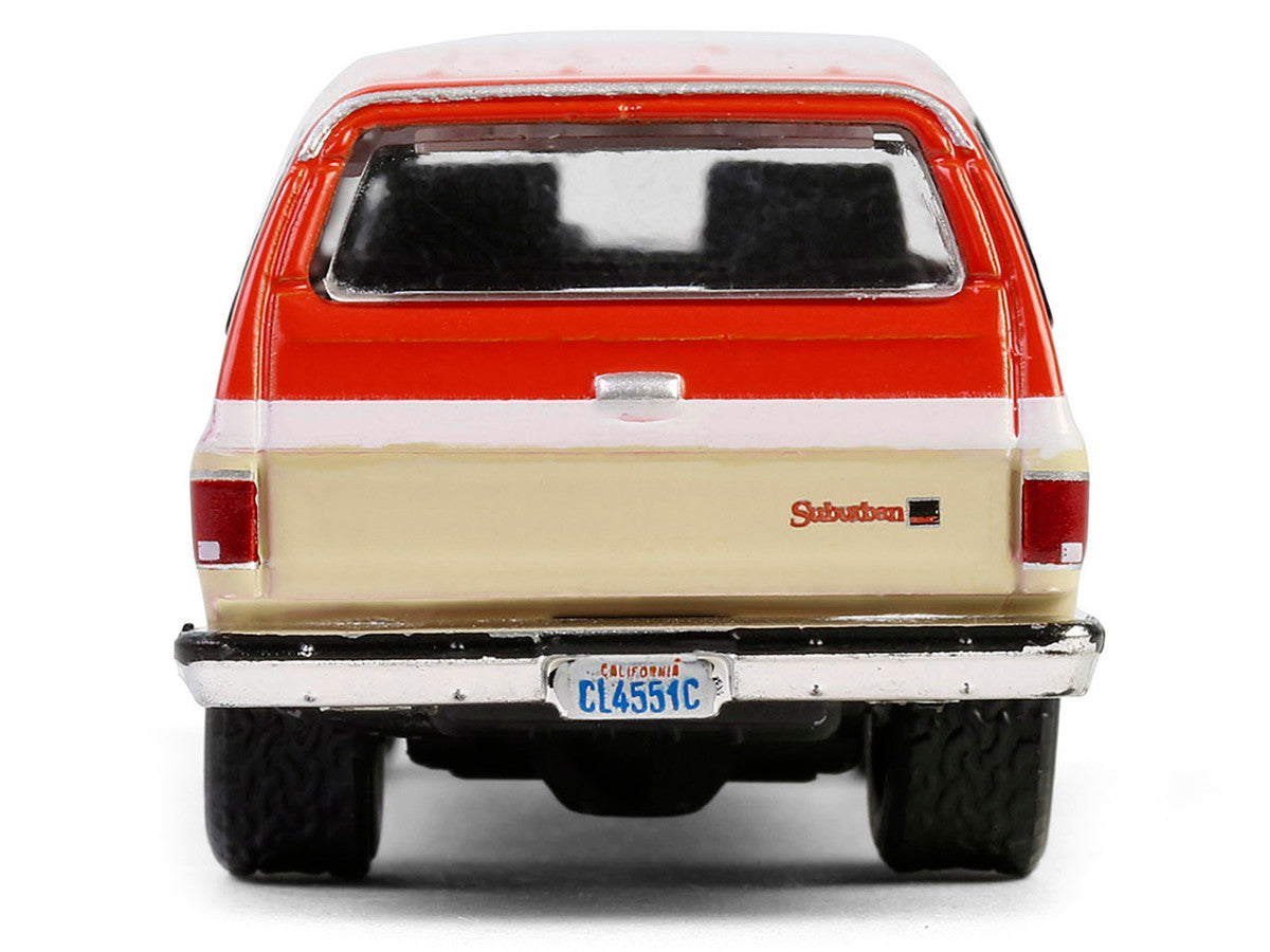 1988 GMC Suburban Sierra Classic C10 "Chevron" Orange and Beige with White Stripes "Chevron Special Edition" Series 1 1/64 Diecast Model Car by Greenlight-3