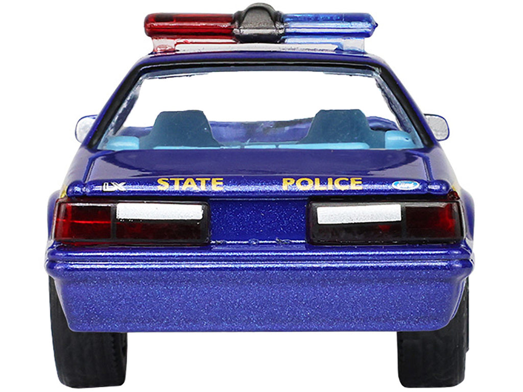1988 Ford Mustang "New York State Police" Blue with Yellow Stripes and Blue Interior "Hot Pursuit" Series 8 1/64 Diecast Model Car by Greenlight-1