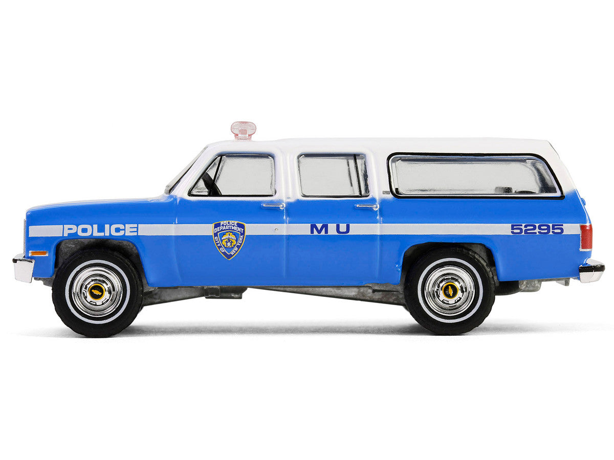 1990 Chevrolet Suburban K2500 Scottsdale "NYPD (New York City Police Department)" Blue with White Top "Hot Pursuit" Series 46 1/64 Diecast Model Car by Greenlight-2