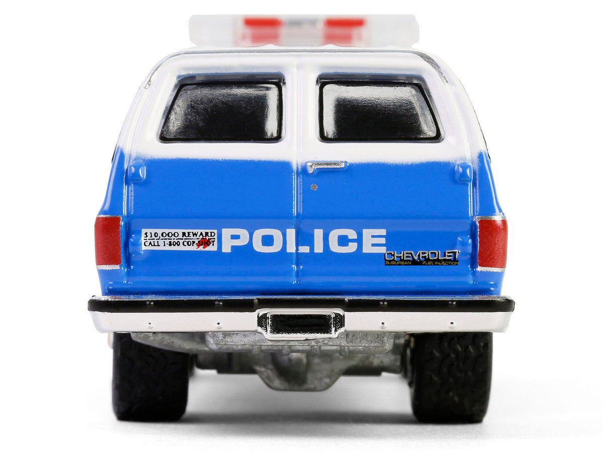 1990 Chevrolet Suburban K2500 Scottsdale "NYPD (New York City Police Department)" Blue with White Top "Hot Pursuit" Series 46 1/64 Diecast Model Car by Greenlight-4