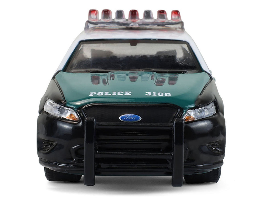 2014 Ford Taurus "New York Police Department (NYPD) Vintage Tribute Livery" Green and Black with White Top "Hot Pursuit" Series 47 1/64 Diecast Model Car by Greenlight-2