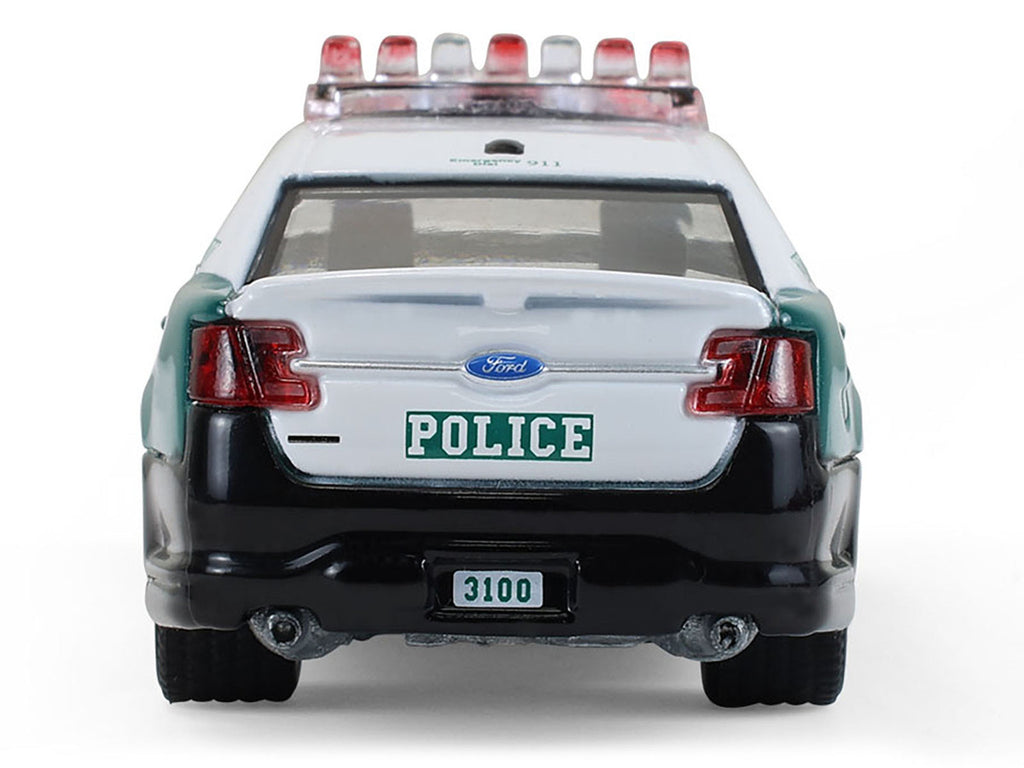 2014 Ford Taurus "New York Police Department (NYPD) Vintage Tribute Livery" Green and Black with White Top "Hot Pursuit" Series 47 1/64 Diecast Model Car by Greenlight-1