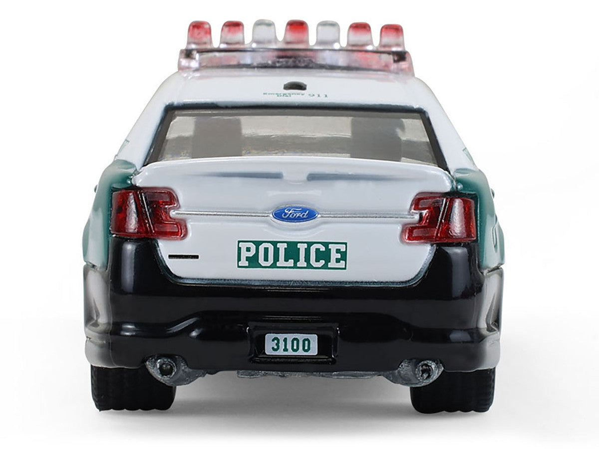2014 Ford Taurus "New York Police Department (NYPD) Vintage Tribute Livery" Green and Black with White Top "Hot Pursuit" Series 47 1/64 Diecast Model Car by Greenlight-1