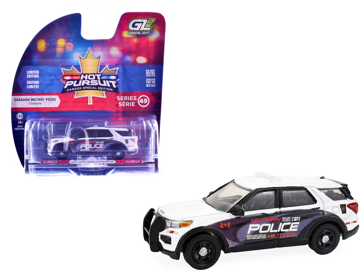 2024 Ford Police Interceptor Utility "Canada Military Police" White with Graphics "Hot Pursuit - Canada Special Edition" Series 1/64 Diecast Model Car by Greenlight-4