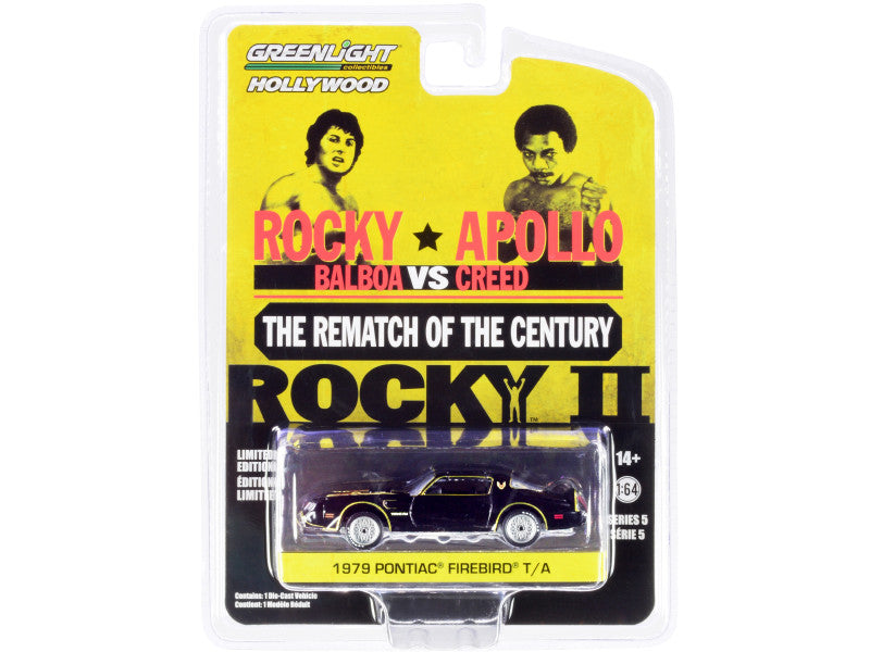 1979 Pontiac Firebird Trans Am T/A Black with Hood Bird "Rocky II" (1979) Movie "Hollywood Series" Release 5 1/64 Diecast Model Car by Greenlight-0