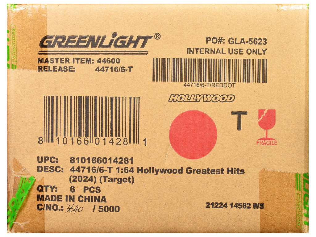 "Hollywood Greatest Hits" (2024) Set of 6 pieces 1/64 Diecast Model Cars by Greenlight-0