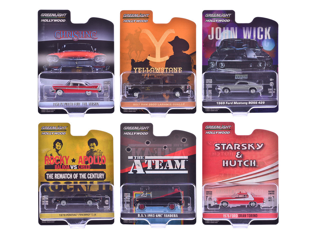 "Hollywood Greatest Hits" (2024) Set of 6 pieces 1/64 Diecast Model Cars by Greenlight-1