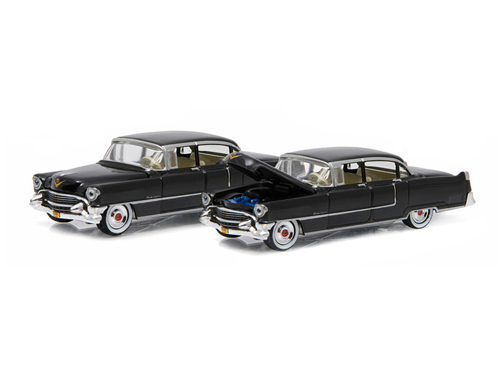 1955 Cadillac Fleetwood Series 60 Black "The Godfather" (1972) Movie "Hollywood Series" Release 14 1/64 Diecast Model Car by Greenlight-1