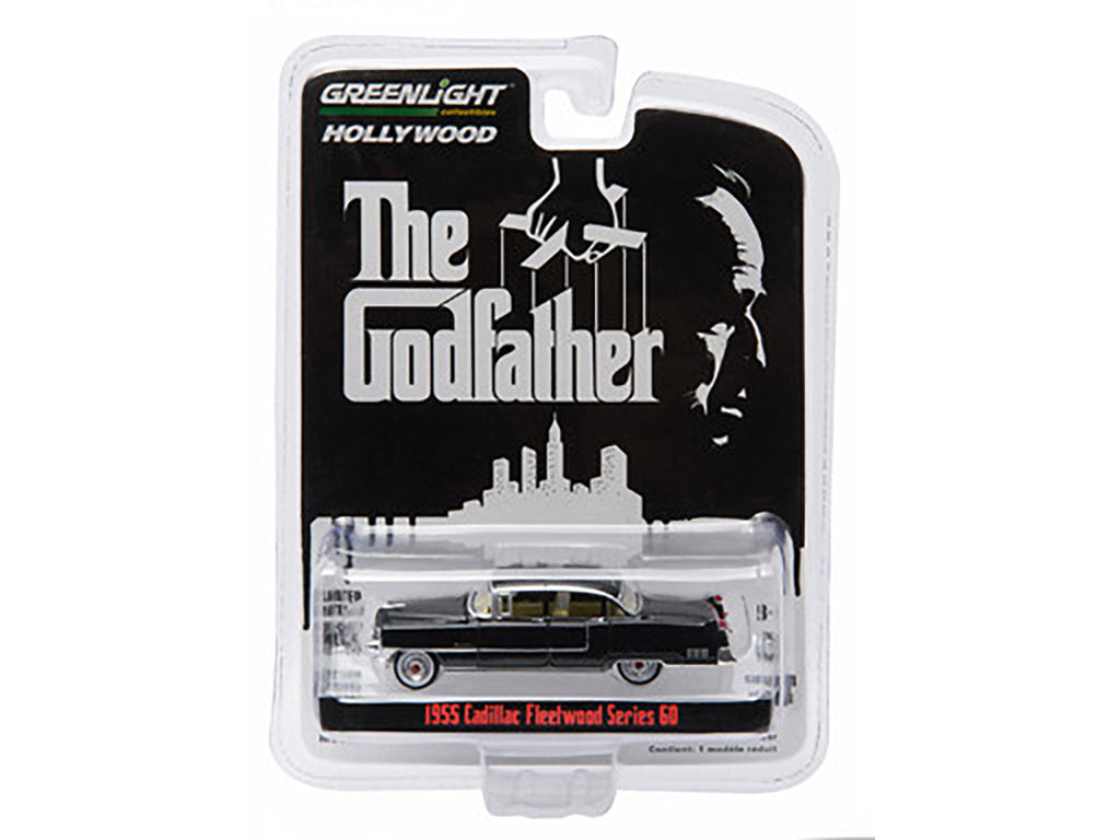 1955 Cadillac Fleetwood Series 60 Black "The Godfather" (1972) Movie "Hollywood Series" Release 14 1/64 Diecast Model Car by Greenlight-2