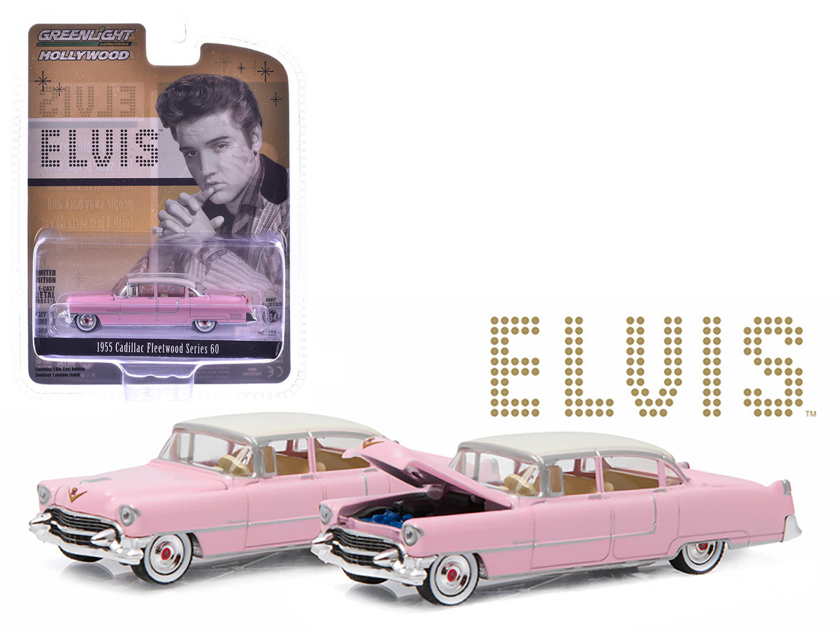 1955 Cadillac Fleetwood Series 60 Special Elvis Presley "Pink Cadillac" (1935-1977) 1/64 Diecast Model Car by Greenlight-0