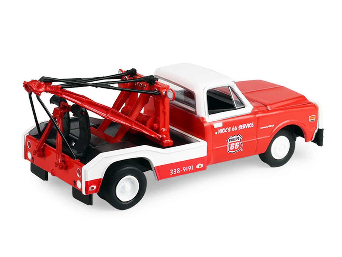 1971 Chevrolet C-30 Dually Wrecker Tow Truck "Phillips 66" Red with White Top "Dually Drivers" Series 17 1/64 Diecast Model Car by Greenlight-2