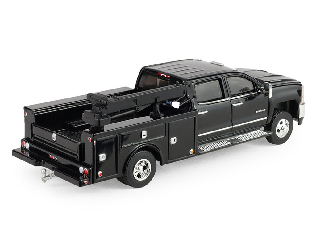 2016 Chevrolet Silverado 3500 Dually Crane Truck Black "Dually Drivers" Series 17 1/64 Diecast Model Car by Greenlight-3