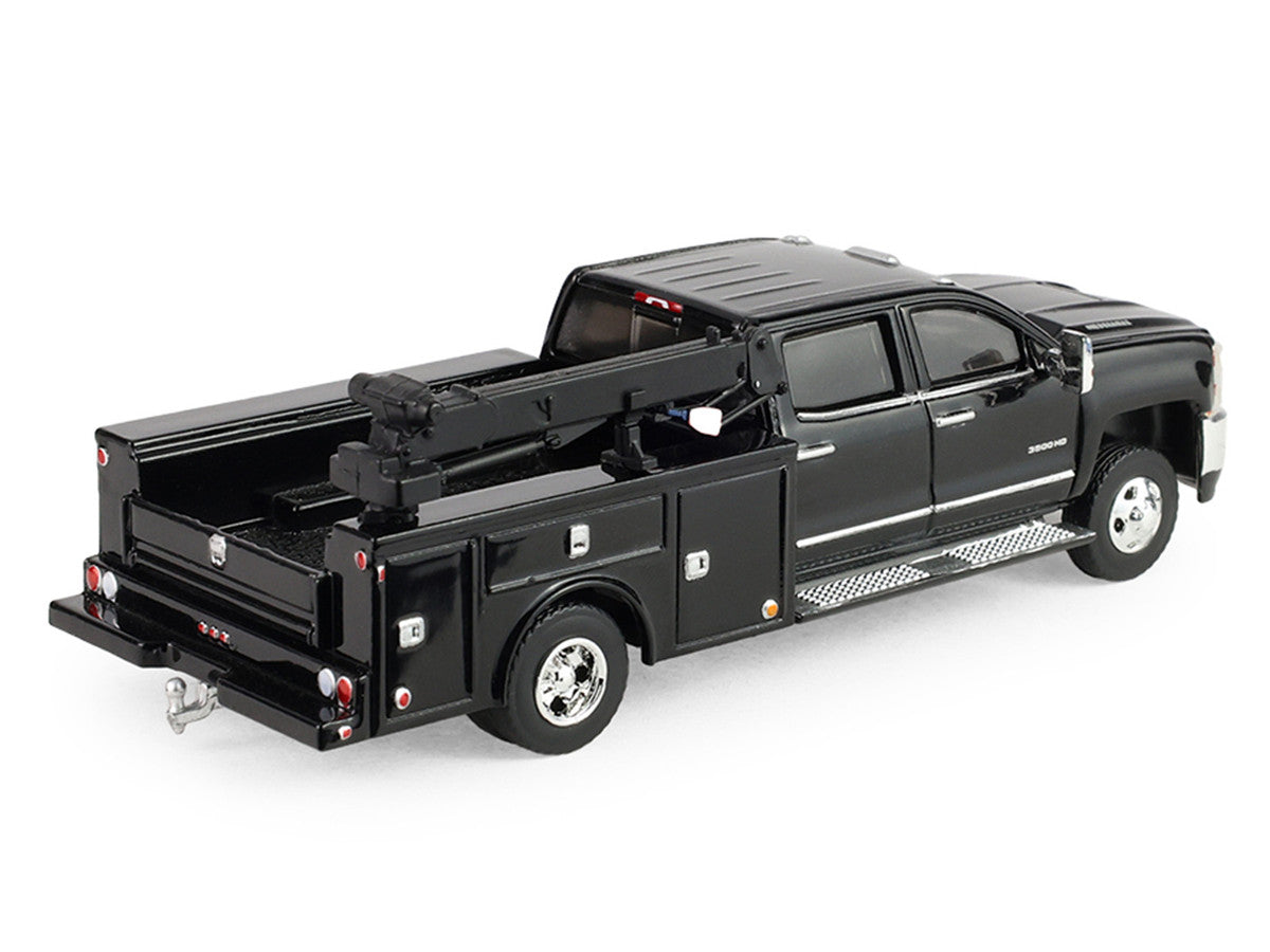 2016 Chevrolet Silverado 3500 Dually Crane Truck Black "Dually Drivers" Series 17 1/64 Diecast Model Car by Greenlight-3