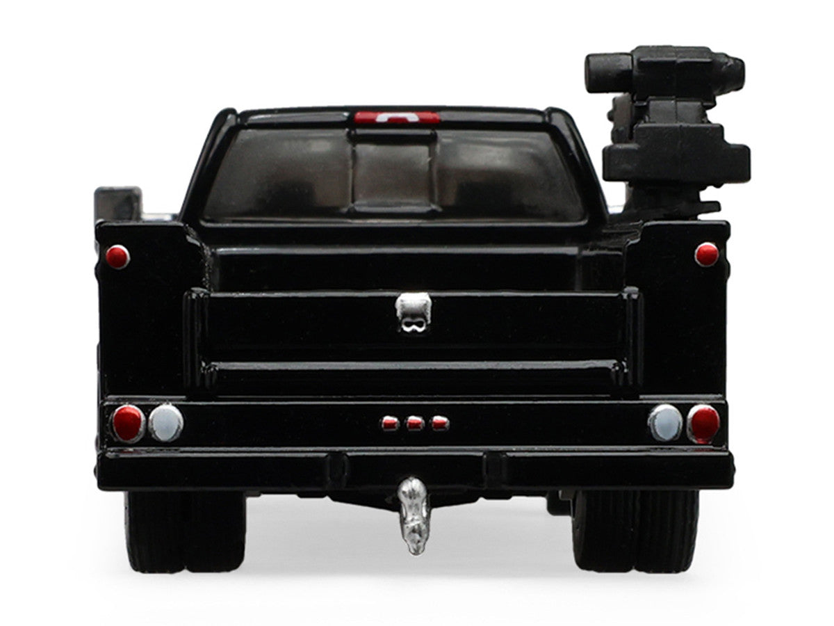 2016 Chevrolet Silverado 3500 Dually Crane Truck Black "Dually Drivers" Series 17 1/64 Diecast Model Car by Greenlight-1