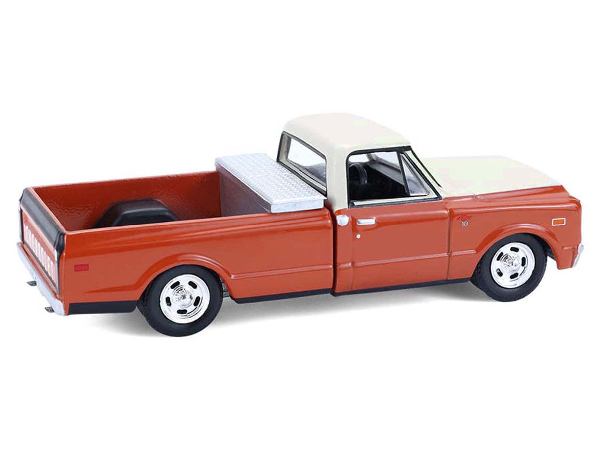 1968 Chevrolet C-10 Pickup Truck with Toolbox Orange and Beige "Down on the Farm" Series 11 1/64 Diecast Model by Greenlight-3