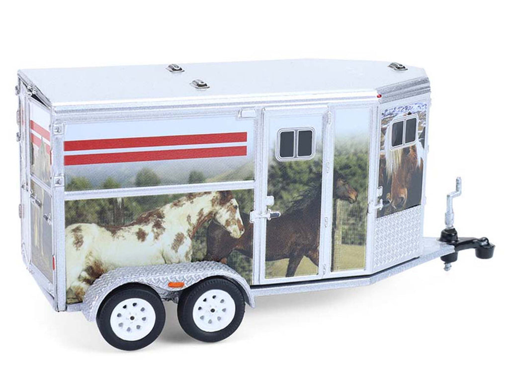 Horse Trailer Silver with Custom Horse Wrap "Down on the Farm" Series 11 1/64 Diecast Model by Greenlight-0