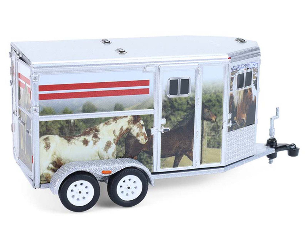Horse Trailer Silver with Custom Horse Wrap "Down on the Farm" Series 11 1/64 Diecast Model by Greenlight-0
