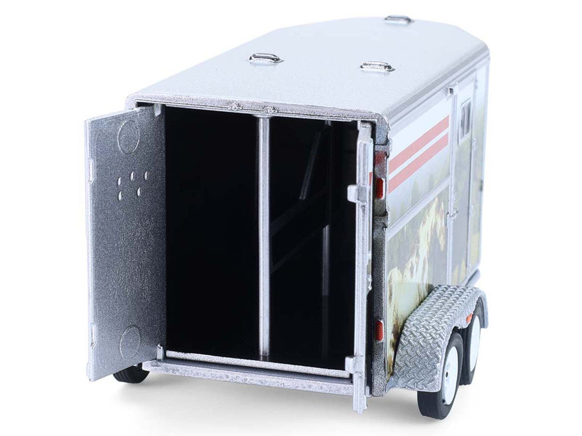 Horse Trailer Silver with Custom Horse Wrap "Down on the Farm" Series 11 1/64 Diecast Model by Greenlight-3