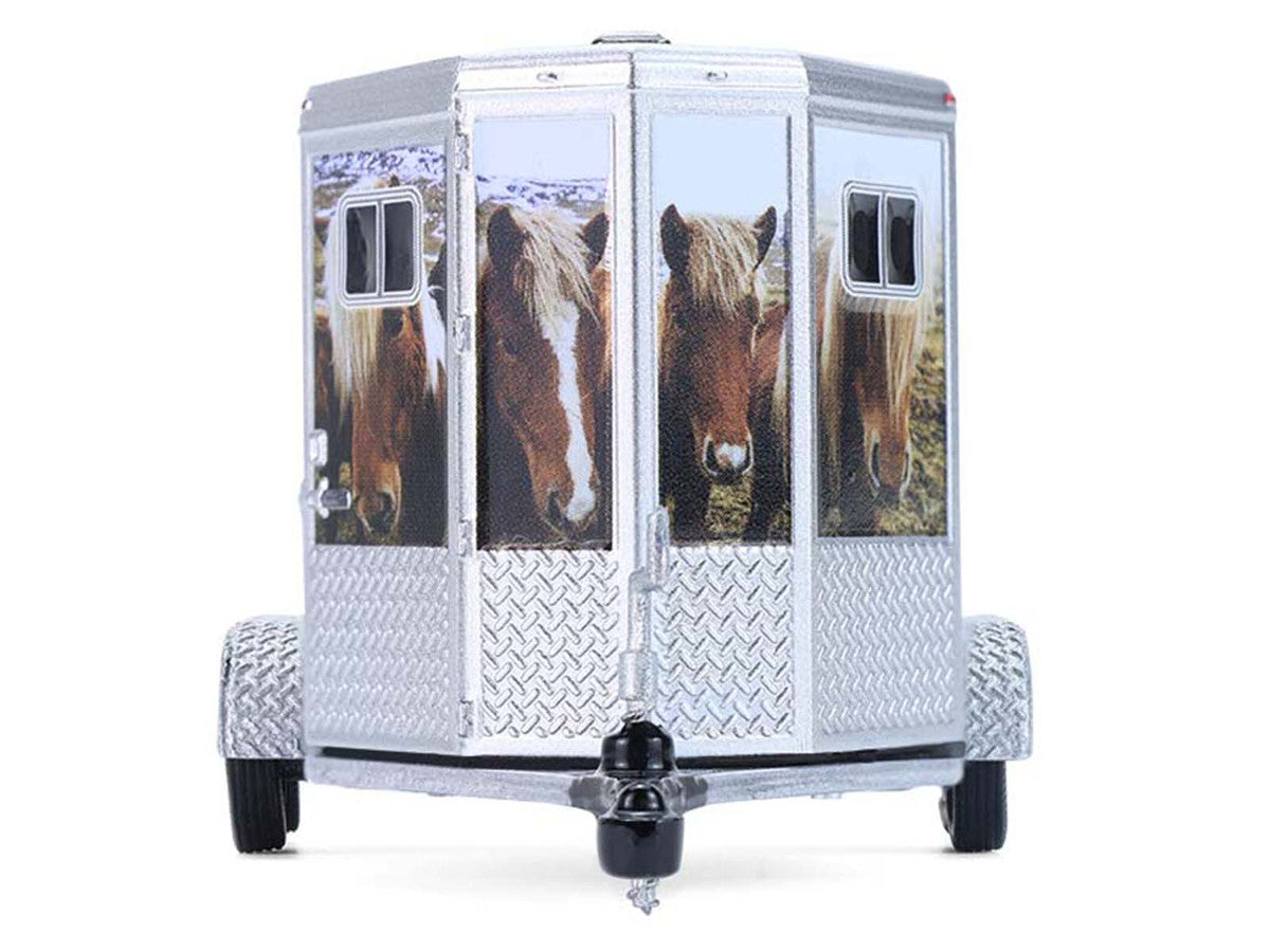 Horse Trailer Silver with Custom Horse Wrap "Down on the Farm" Series 11 1/64 Diecast Model by Greenlight-1