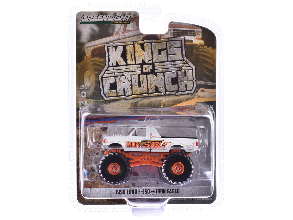 1990 Ford F-350 Monster Truck White "Iron Eagle" "Kings of Crunch" Series 15 1/64 Diecast Model Car by Greenlight-2